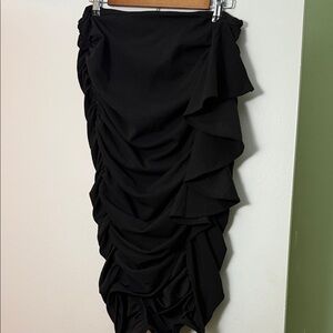 Fashion to Figure Black Asymmetrical Ruched Skirt